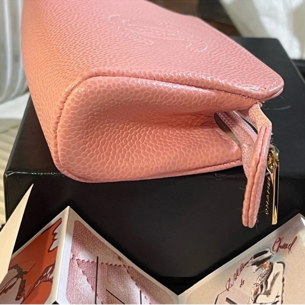 Chanel Caviar Leather Mini Pink Pouch